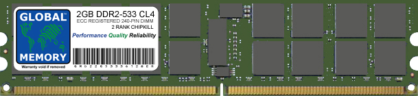 2GB DDR2 533MHz PC2-4200 240-PIN ECC REGISTERED DIMM (RDIMM) MEMORY RAM FOR HEWLETT-PACKARD SERVERS/WORKSTATIONS (2 RANK CHIPKILL)